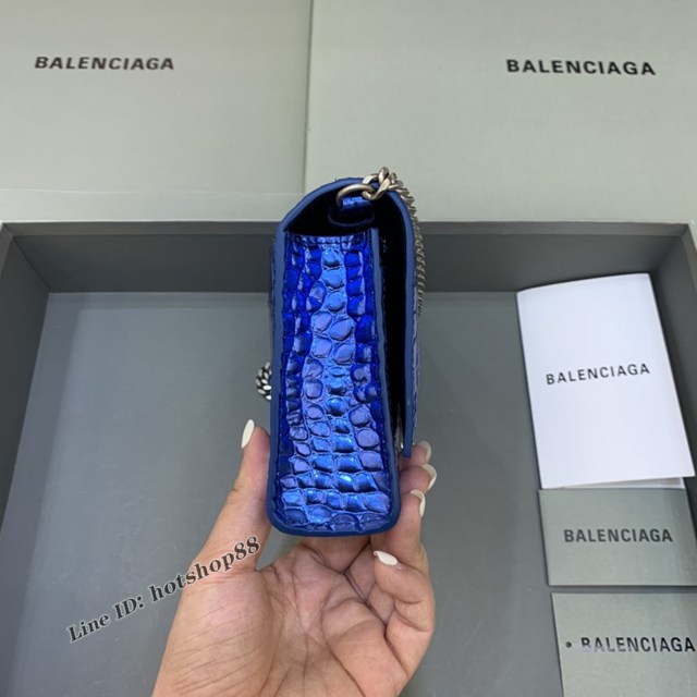 Balenciaga專櫃爆款鱷魚紋迷你女士肩背包 巴黎世家沙漏鏈條斜挎包 fyj1862